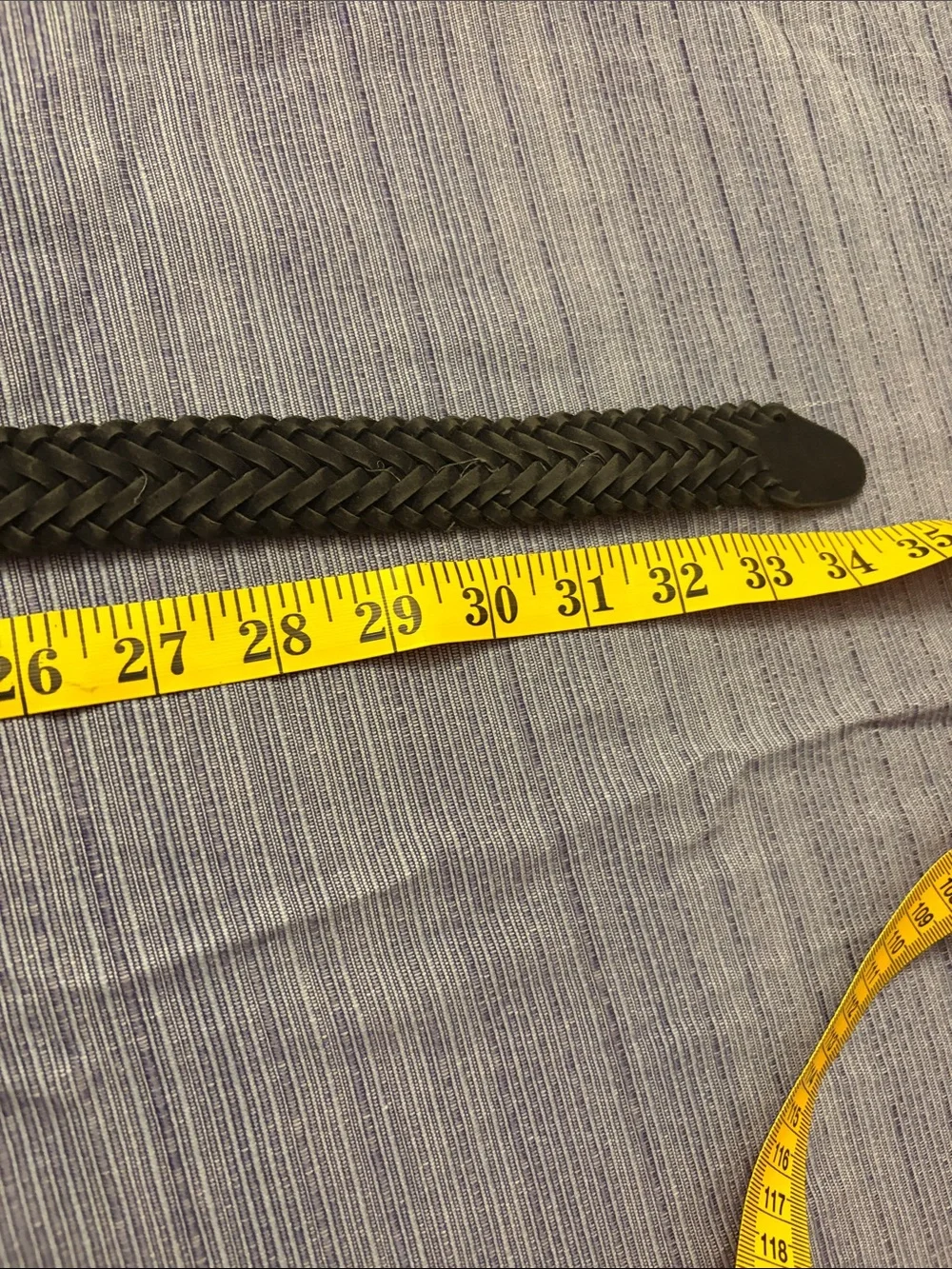 Vintage Braided Black Leather Belt with Brass Buckle - women’s